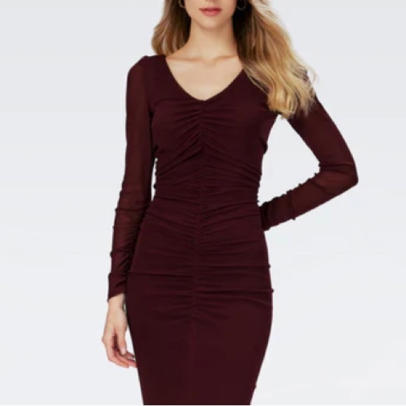Wilfred plum rouge front mini longsleeve dress - Picture 1 of 6